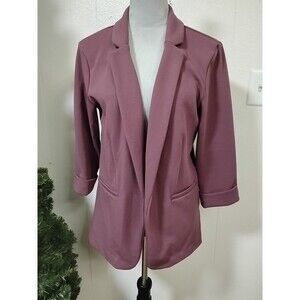 Maurices Womens Large blazer cardigan purple lavender open front 3/4 sleeve